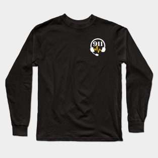 911 Dispatcher Thin Gold Line Heartbeat Pocket Gift for Police Dispatch and Sheriff 911 First Responder Long Sleeve T-Shirt